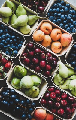 Bowls of fresh fruits
